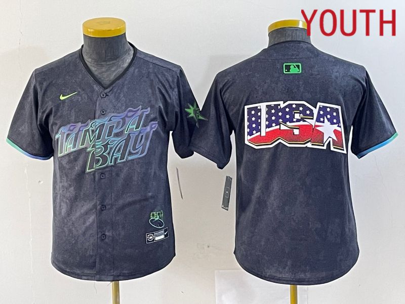 Youth Tampa Bay Rays Blank Nike MLB Limited City Connect Black 2024 Jersey style 4->youth mlb jersey->Youth Jersey